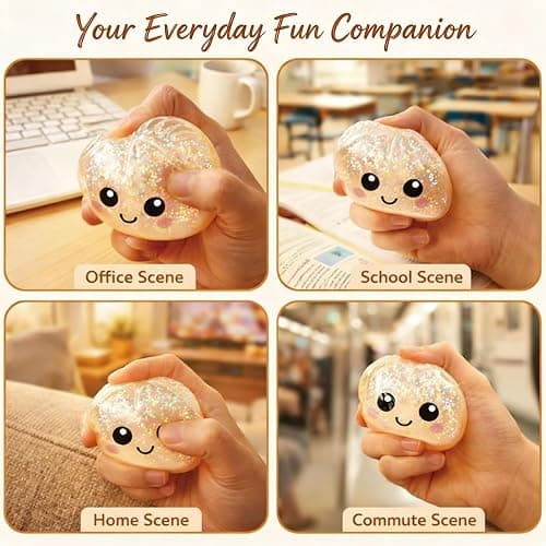 Glitter Dumpling Squishy Mystery Box 2Pack - 4-Inch TPR Fidget Toy, Anxiety Relief Slow Rise Squishy, Couple Group Unboxing Surprise Easter Gift for Teens Adults thumbnail 6