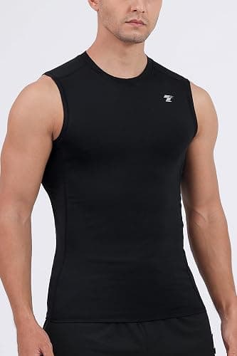 TELALEO 5 Pack Men's Athletic Compression Shirts Sleeveless Workout Tank Top Sports Base Layer Running Basketball thumbnail 6