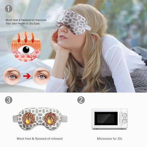 2 in 1 Heated/Ice Eye Mask Moist Heat Eye Mask Lavender & Flaxseed Sinus Pillow Microwavable for Dry Eye,Styes,Sinus Pain,Headache,Migraine,Puffy or Swollen Eyes Irritated and Inflamed Eyelid Bumps thumbnail 2