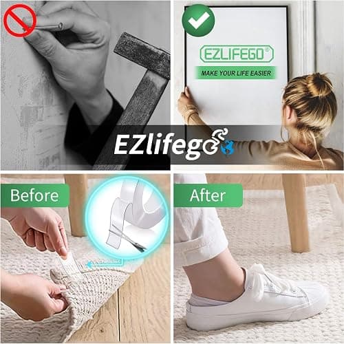 EZlifego Double Sided Tape Heavy Duty(Extra Large 16.5FT), Nano Adhesive Mounting Tape Wall Decor,Sticky Picture Hanging Adhesive Strips Poster Tape thumbnail 3