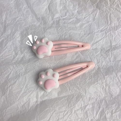 RDTGHY 4Pcs Cat Paw Hair Clips Pink Y2K Kawaii Hairpins for Women Girls Hair Accessories thumbnail 8