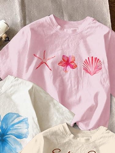 RoseSeek Girl's Graphic Tees Crewneck Summer T Shirt Tops Cute Clothes | Short Sleeve, Regular Fit, Casual, Summer Tops for Girls 10-12/14-16, Tween Girl Clothes thumbnail 3