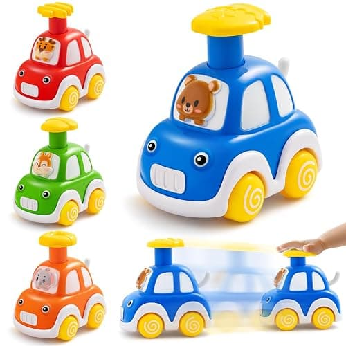 Press and Go Car Toys for Toddlers 1-3, 4 Pack Animal Baby Car Toys for 1 2 Year Old Boy, Push Go Friction Vehicle Toys for Infants 6-9-12-18 Months, One First Birthday Gifts for Boys Girls thumbnail 8