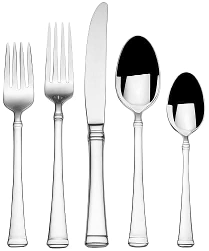 Mikasa Harmony Silverware Set for 12, 65-Piece 18/10 Stainless Steel Flatware Set with Flared Handles, Dishwasher Safe Cutlery Set, Elegant Dining Utensils - Image 1