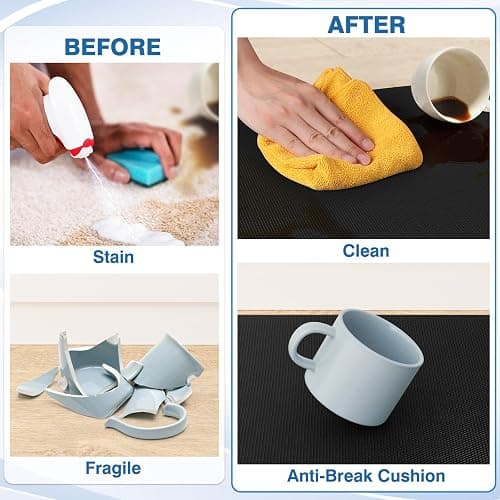 StepRite Kitchen Mats, 2PCS Kitchen Rugs, Cushioned Anti Fatigue Kitchen Mats for Floor, Non-Slip Standing Desk Mat, Waterproof Kitchen Rug Set for Kitchen, Floor, Office,17.3"×30"+17.3"×47",Black - 17.3"×30"+17.3"×47"-0.4inch - Black thumbnail 4