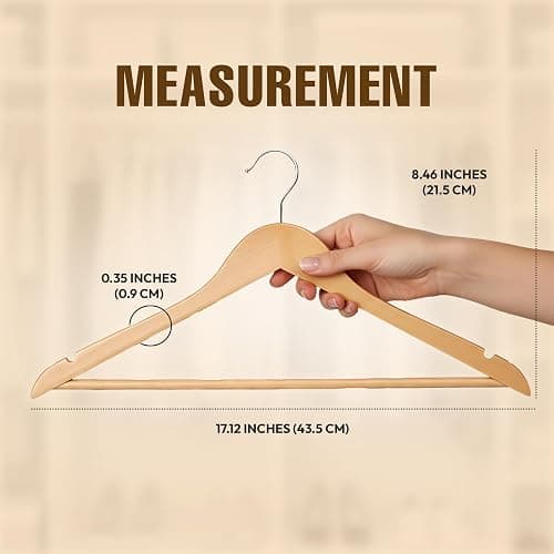 Utopia Home Premium Wooden Hangers 30 Pack - Durable & Slim Coat Hanger - Suit Hangers with 360-Degree Rotatable Hook - Wood Hangers with Shoulder Grooves (Natural) thumbnail 6