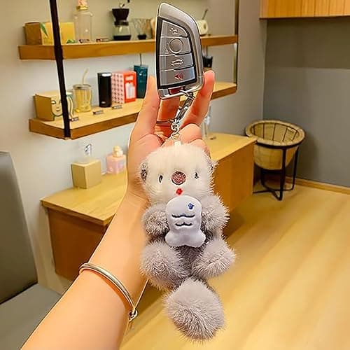 JINJUMEI 3Pcs Plush Keychain Otter Charm, Cute Otter Keychain, Suitable for Handbags Purses Backpacks and Car Keys | for Men Women Teens and Animal Lovers thumbnail 5
