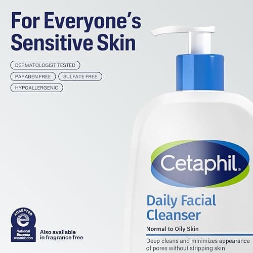 Cetaphil Face Wash, Daily Facial Cleanser for Sensitive, Combination to Oily Skin, 20 oz, Gentle Foaming, Soap Free, Hypoallergenic thumbnail 6