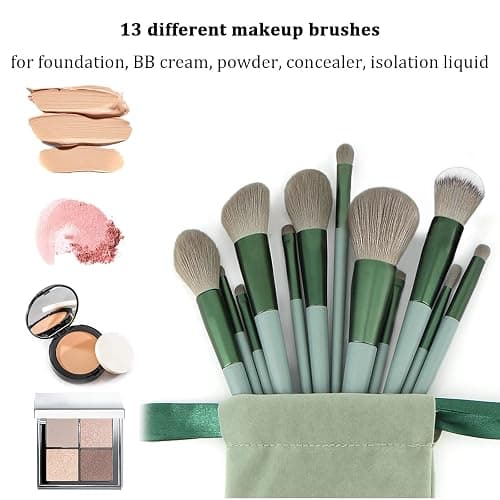 Koccido Makeup Brushes 22 Pcs Makeup Kit,Foundation Brush Eyeshadow Brush Make up Brushes Set (Green, 22 Piece Set) thumbnail 3