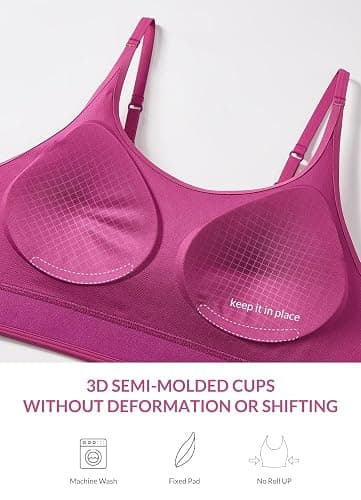baleaf Sweatleaf Adjustable Sports Bras for Women, Padded Racerback Yoga Bra, High Impact Molded Cup Workout Bra thumbnail 3