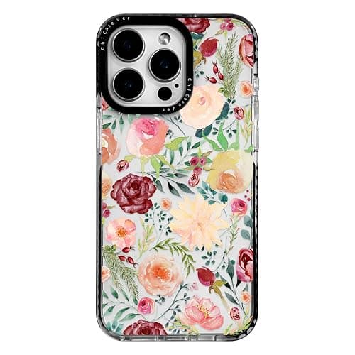 ChiCaseVer for iPhone 16 Pro Case, Watercolor Rose Garden Pattern, Military-Grade Drop Protection, Cute Soft Slim TPU Protective Cover with Camera Lens Protection for Women & Girls - Image 1