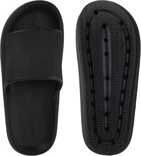 WHITIN Pillow Slippers for Women Non Slip | Cushioned Thick Sole Slides | Quick Drying Bathroom Sandals thumbnail 6