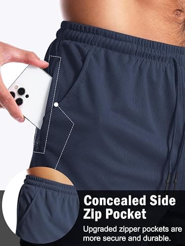 Aolesy Men's Gym Shorts with Liner 5"/7"/9" Lightweight Running Shorts Mesh Workout Athletic Shorts with Pockets thumbnail 4