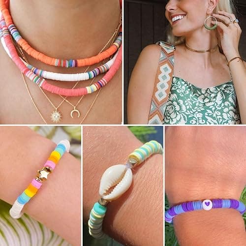 Gionlion 6000 Clay Beads Bracelet Making Kit, Friendship Bracelet Kits Preppy Beads for Jewellery Making, Flat Heishi Bead for Bracelet Arts and Crafts Gifts for Teen Girls thumbnail 6