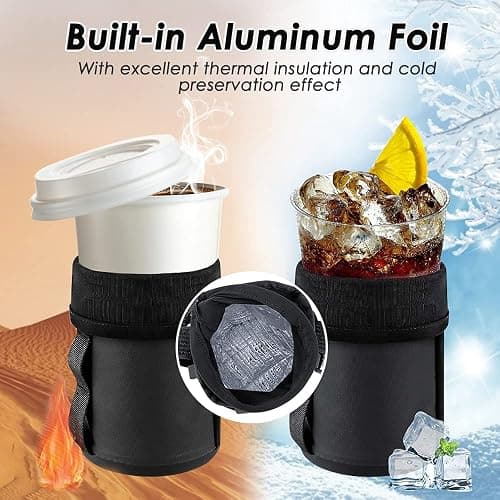 WOTOW Bike Water Bottle Holder, Insulated Bicycle Cup Holder for Handlebar | with Phone Storage Pack & Shoulder Strap, for Adult Kid, Cycling Water Bottle Cage for Mountain Tour thumbnail 3