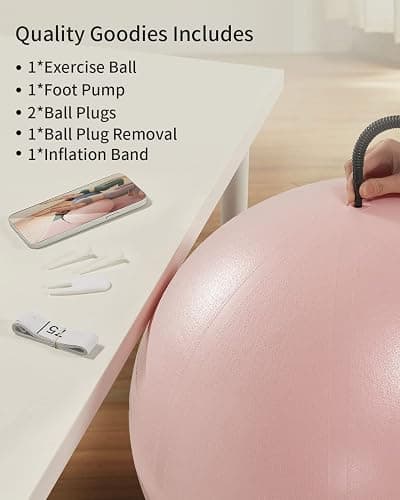 YOTTOY Anti-Burst Exercise Ball for Working Out, Yoga & Pregnancy, Extra Thick Workout Ball for Physical Therapy & Fitness thumbnail 6