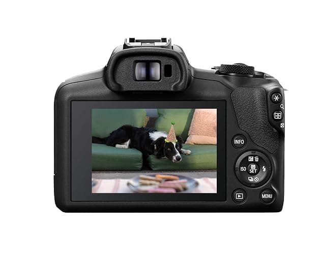 Canon EOS R100 Mirrorless Camera RF-S18-45mm F4.5-6.3 is STM Lens Kit, 24.1 Megapixel CMOS (APS-C) Sensor, 4K Video, RF Mount, Black thumbnail 3