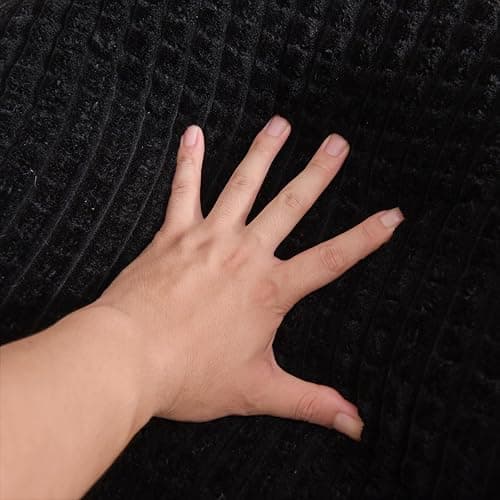 A Nice Night Reading Pillow Bed Wedge Large Adult Children Backrest with Arms Back Support for Sitting Up in Bed/Couch for Lounging Bedrest,Waffle Stereoscopic Design,Black thumbnail 9