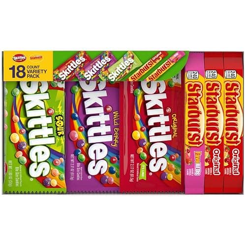 SKITTLES & Starbust Assorted Candy Variety Pack for Holidays, Gifts, Parties, Candy Assortment, 37.05 oz (18 Count) Bulk Box thumbnail 3