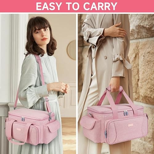 LEFOR·Z Carrying Case Compatible with Cricut Joy Xtra,Protable Travel Storage Bag with Removable Dividers Fits for Cricut Joy Xtra Accessories and Supplies,Pink thumbnail 7