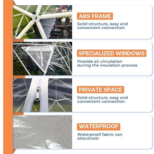 12 x 7.2 FT Garden Dome Tent, Outdoor TPU Greenhouse for 4-8 Person, Greenhouse Garden Tent with Window, Waterproof Clear Dome Tent Suitable for Camping, Party, Wedding, Christmas thumbnail 6