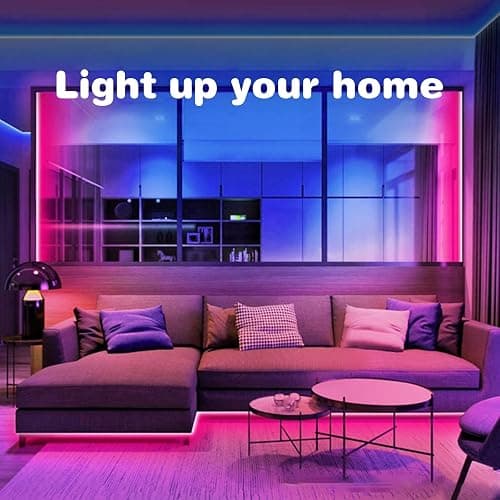 KSIPZE 200ft (2 Rolls of 100 ft) Led Strip Lights RGB Music Sync Color Changing Bluetooth Led Lights with Smart App Control Remote Led Lights for Bedroom Room Lighting Flexible Home Décor thumbnail 6