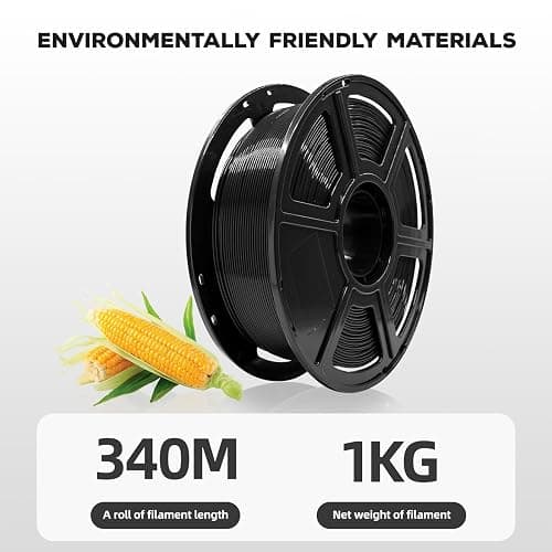FLASHFORGE PLA Filament 1.75mm, 3D Printer Filament 1kg (2.2lbs) Spool, Dimensional Accuracy +/- 0.02mm, 3D Printing Filament Easy to Use and Fits for Most FDM 3D Printers (Black) thumbnail 6