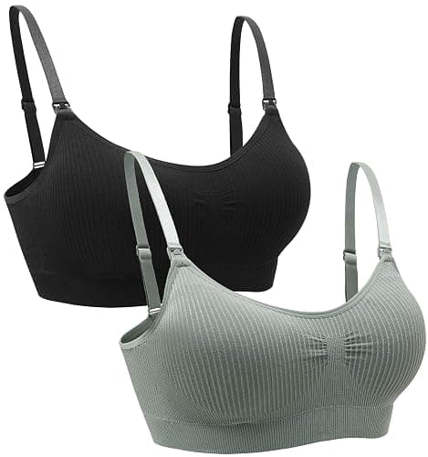 Suekaphin 5PACK Nursing Bra Wireless Bra Maternity Pregnancy Breastfeeding Bra for Women - Image 1