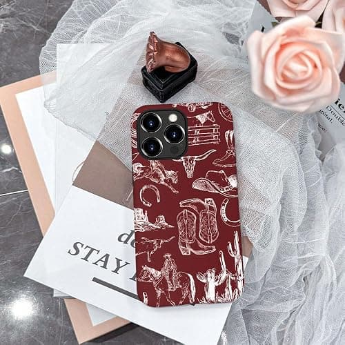 Compatible with iPhone 16 Pro Max,Anti-Scratch Frosted Case Cover,Collage Country Cowboy thumbnail 7