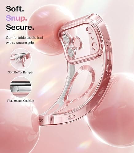Meifigno Designed for iPhone 17 Pro Max Case 6.9", [Glitter Card & Wrist Strap] [Compatible with MagSafe] [2X HD Screen Protectors] Surround Raised Lens Protection for 17 ProMax Phone Case, Rose Gold thumbnail 7