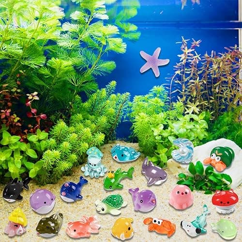 DIYDEC 36pcs Mini Ocean Resin Animals Tiny Sea Animals Figurines Marine Miniature Plastic Animals Aquarium Ornaments Decorations for DIY Fish Tank Potted Micro Fairy Garden Dollhouse thumbnail 7