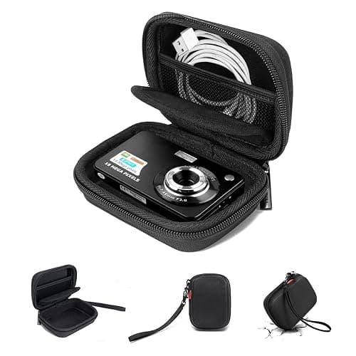 Cwatcun Carrying & Protective Case for Digital Camera, Small Camera Pouch for AbergBest 2.7" LCD Kodak Pixpro/Canon PowerShot ELPH 180/190 / DSCW830 Travel Cameras, Waterproof Shockproof Case - Black - Image 1