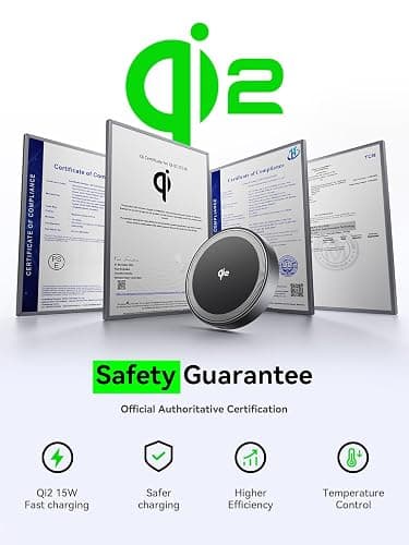 THREEKEY Qi2 MagSafe Charger, Magnetic Charger for iPhone 17/16/15/14/13/12 Series & Galaxy S25 Ultra, Qi2 Wireless Charger Dual-Sided Magnets, 15W Fast Charging Pad with 5FT USB-C Cable (Black) thumbnail 8