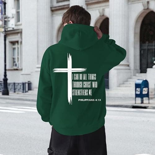 KEEVICI Christian Graphic Hoodies For Teen Boys Jesus Hoodie Faith God Sweatshirt Bible Verse Pullover Religious Tops thumbnail 5
