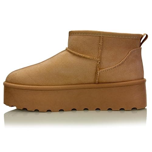 Procity Damen Stiefeletten Warm Gefüttert Plateau Boots mit der Profilsohle thumbnail 3