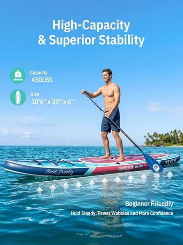 Niphean Inflatable Stand Up Paddle Board with SUP Accessories, Anti-Slip EVA Deck, 10’6’’ Inflatable Paddle Boards for Adults & Youth of All Skill Levels thumbnail 5