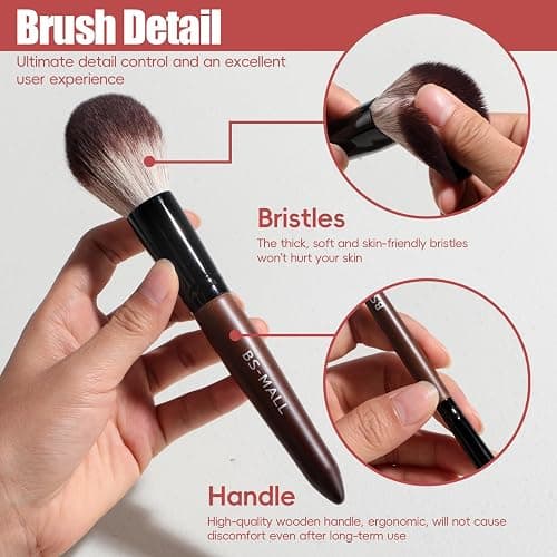 BS-MALL Professional Makeup Brush Set 28 Pcs With Travel Makeup Bag,Concealer Brush, Foundation Brush, Blush Brush, 4 Pcs Triangle Puff & makeup sponges for Flawless beauty on the Go thumbnail 3