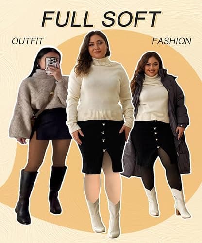 Fleece Lined Tights Women, Fake Translucent Thermal Winter Warm Fleece Tights, Sheer Thick Pantyhose Leggings for Women thumbnail 4