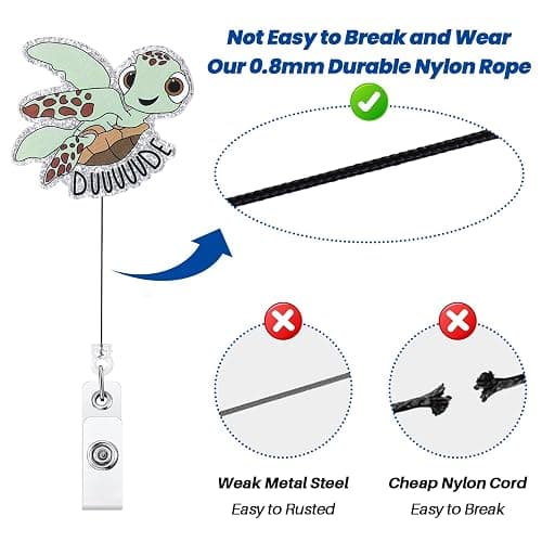 Funny Turtle Nurse Badge Reel, Cute Work Badge Holder with Retractable Clip, Pediatric Badge Buddy, Nursing Student RN LPN CNA MA Medical Worker Teacher Doctor ID Name Badge Clip Accessories thumbnail 5