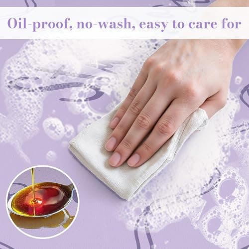 iCasso Purple Office Decor for Women, Scalloped Desk Cover Mat, Large Mouse Pad, Leather Waterproof Accessories Blotter, Non-Slip Mousepad for Organizer Office Dorm Supplies Teacher Girly thumbnail 4
