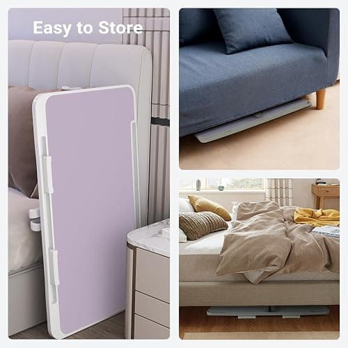 iXTRA Laptop Lap Desk Include Cooling Fan,Adjustable Lap Desk with Light Fan,Folding Laptop Desk for Bed with USB,Bed Desk with Storage Drawer 56x32cm,Purple thumbnail 7