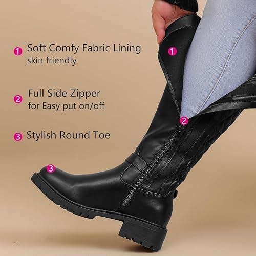 Luoika Women's Extra Wide Calf Knee High Boots, Wide Width Winter Tall Boots. thumbnail 4