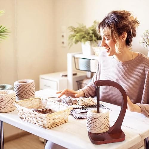 HEH Wooden Yarn Holder for Knitting and Crocheting, Magnetic Yarn Ball Holder with Anti-Slip Pads, Yarn Holder Spinner for DIY Crafts, Crochet Gift for Knitting Lovers thumbnail 6