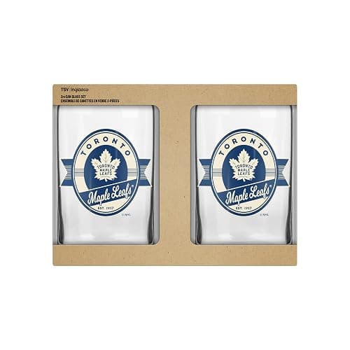 NHL Toronto Maple Leafs Nostalgia Label Glass Can, 2-Pack thumbnail 2