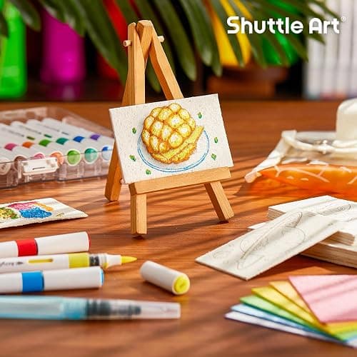 Shuttle Art 44 Pcs Magic Foam Texture Painting Kit, Including 28 Pcs Foam Texture Paper, 12 Colors Brush Tip Acrylic Paint Markers, Magical 3D Effect Texture Painting Kit thumbnail 6