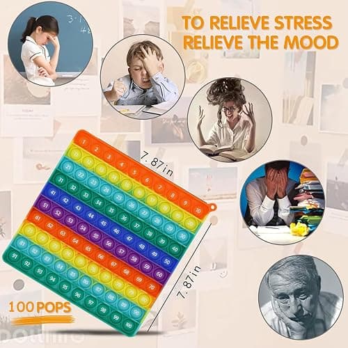 Double Side 1 100 200 Popper, Chart Pop, 200 Poper with Numbers, Square Popper for Elementary, Fidget Sensory Toy, Montessori Educational Gift for Kindergarten Classroom Kids 3 4 5 Year Old thumbnail 4
