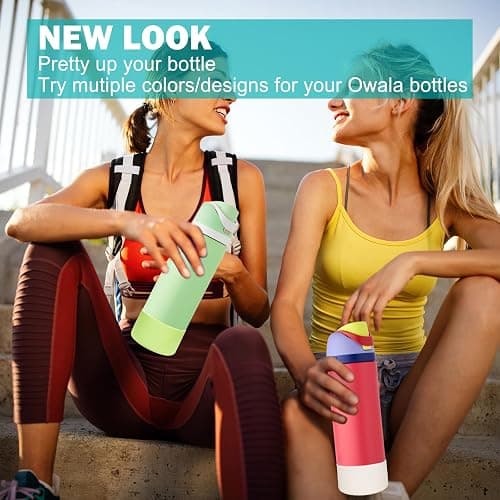 WK IEASON 2Pcs Silicone Water Bottle Boot for Owala 32oz, Protective Flask Bottom Cover Base for Owala FreeSip Twist and Flip Flask Bottles (Clearx2, 32OZ) thumbnail 4
