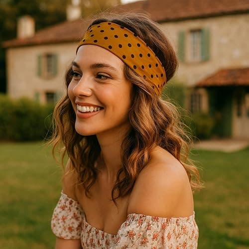 POZHDA 6 PCS Polka Dot Headband, Polka Dot Headbands Elastic Headbands for Women, Non-Slip Fashion Hair Accessories, Soft Wide Headband for Yoga, Running, Workout, Washing Face and Social Gatherings thumbnail 5