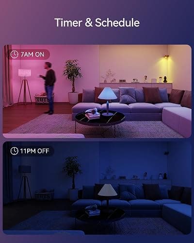 Fancylink Matter Smart Light Bulbs, Color Changing Light Bulb,hub Required, A19 60W,2.4Ghz WiFi only,Compatible with Alexa Google Assistant, Apple Home,16 Million Colors for Christmas, New Year,2 Pack thumbnail 9