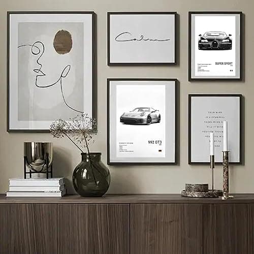 YHNDECO 6 Stück Auto Poster, 20 x 30 cm Wandposter, Sportwagen Poster, Ohne Rahmen, Wanddekoration für Schlafzimmer Büro thumbnail 6